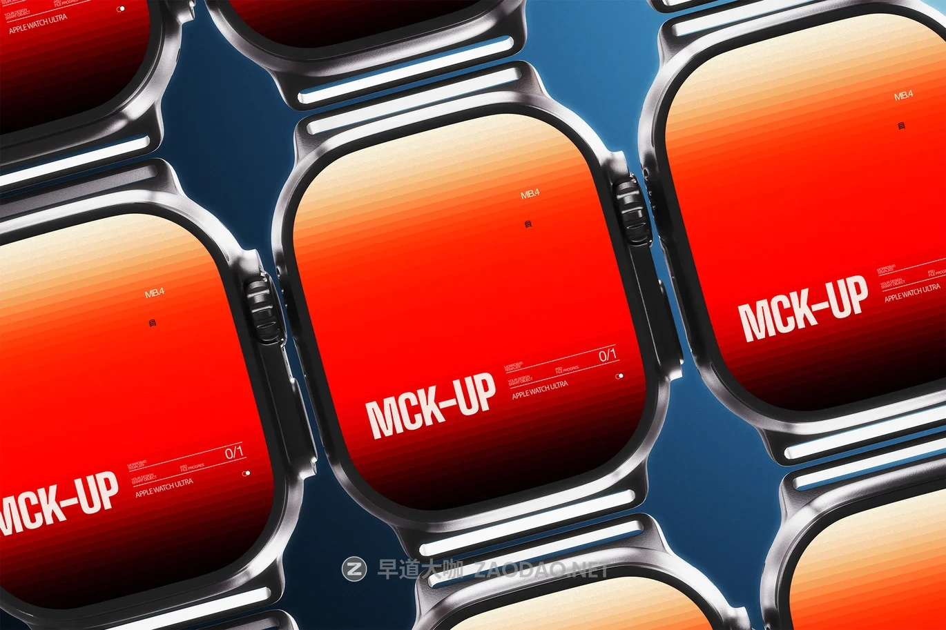 5款时尚ui界面作品集设计苹果Apple Watch Ultra 3智能手表贴图效果图psd样机 Apple Watch Ultra 3 Mockup插图1 5款时尚ui界面作品集设计苹果Apple Watch Ultra 3智能手表贴图效果图psd样机 Apple Watch Ultra 3 Mockup插图1