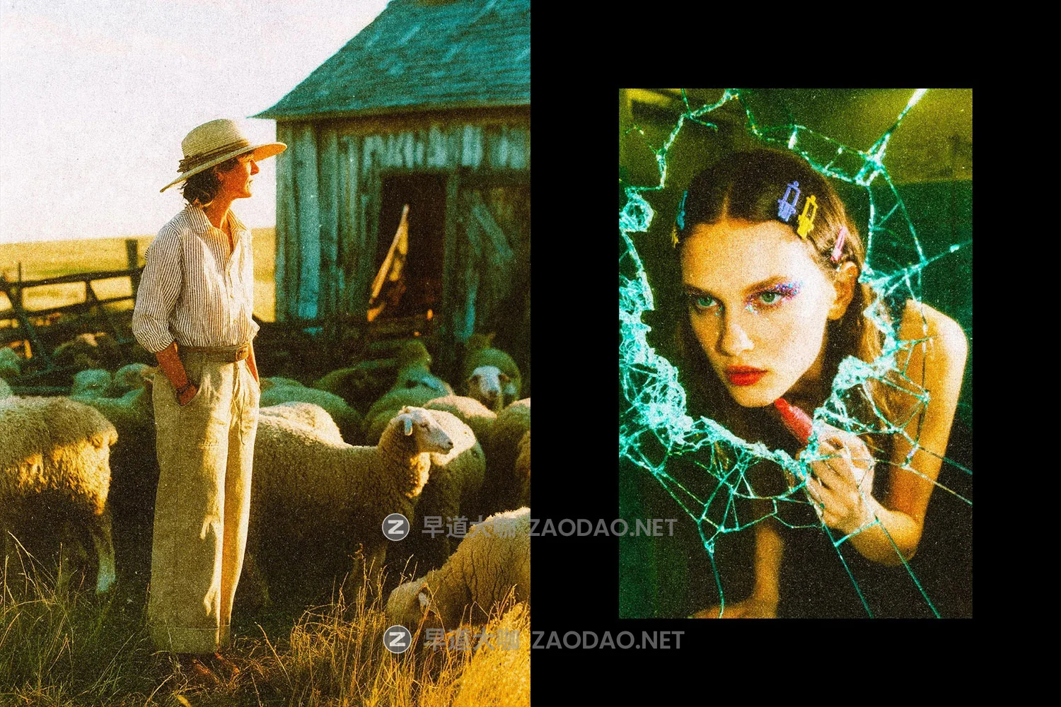 朦胧模糊颗粒感冷色调电影级复古人像图片修图ps特效样机 Blur Cold Postcard Effect插图5 朦胧模糊颗粒感冷色调电影级复古人像图片修图ps特效样机 Blur Cold Postcard Effect插图5
