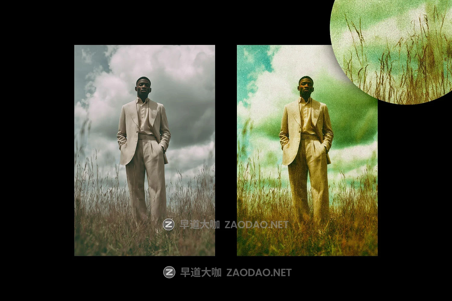 朦胧模糊颗粒感冷色调电影级复古人像图片修图ps特效样机 Blur Cold Postcard Effect插图1 朦胧模糊颗粒感冷色调电影级复古人像图片修图ps特效样机 Blur Cold Postcard Effect插图1