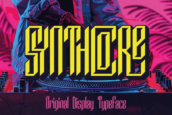 现代俏皮品牌海报徽标设计装饰英文字体安装包 Synthcore – Fututristic Display Font