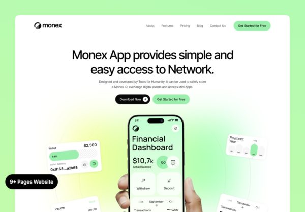 9屏现代绿色调金融科技银行网站用户登录落地ui界面设计figma模板素材 Monex — Finance Mobile App Landing Page特色图 9屏现代绿色调金融科技银行网站用户登录落地ui界面设计figma模板素材 Monex — Finance Mobile App Landing Page