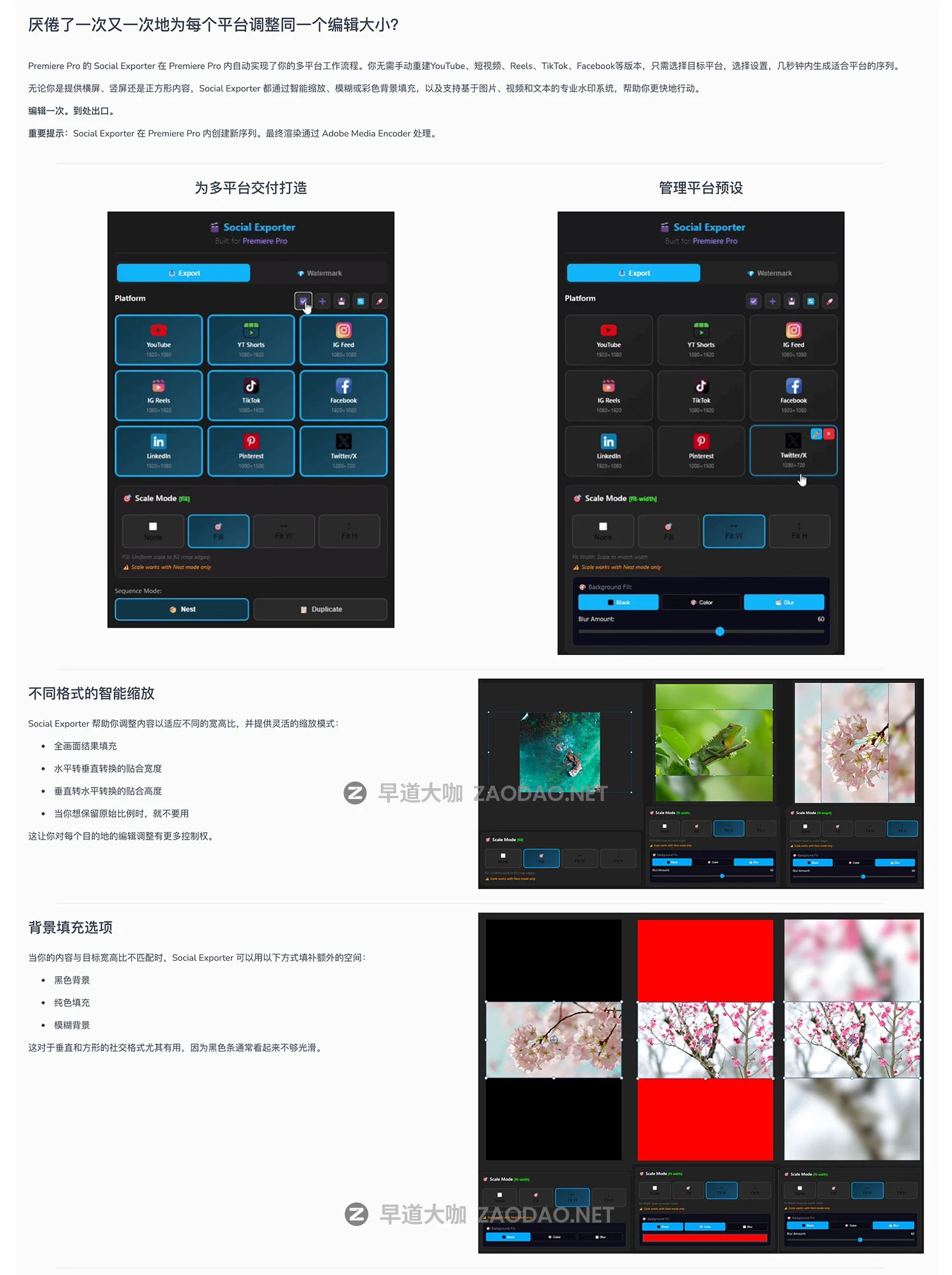PR插件 一键式多社交平台视频导出工具+中文字幕教程 Social Exporter for Premiere Pro v1.0.0插图2 PR插件 一键式多社交平台视频导出工具+中文字幕教程 Social Exporter for Premiere Pro v1.0.0插图2