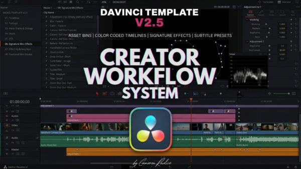 高级视频电影短片Vlog剪辑达芬奇模板预设+中文字幕视频教程 Cameron Radice – DaVinci Resolve Template V2.5特色图 高级视频电影短片Vlog剪辑达芬奇模板预设+中文字幕视频教程 Cameron Radice – DaVinci Resolve Template V2.5