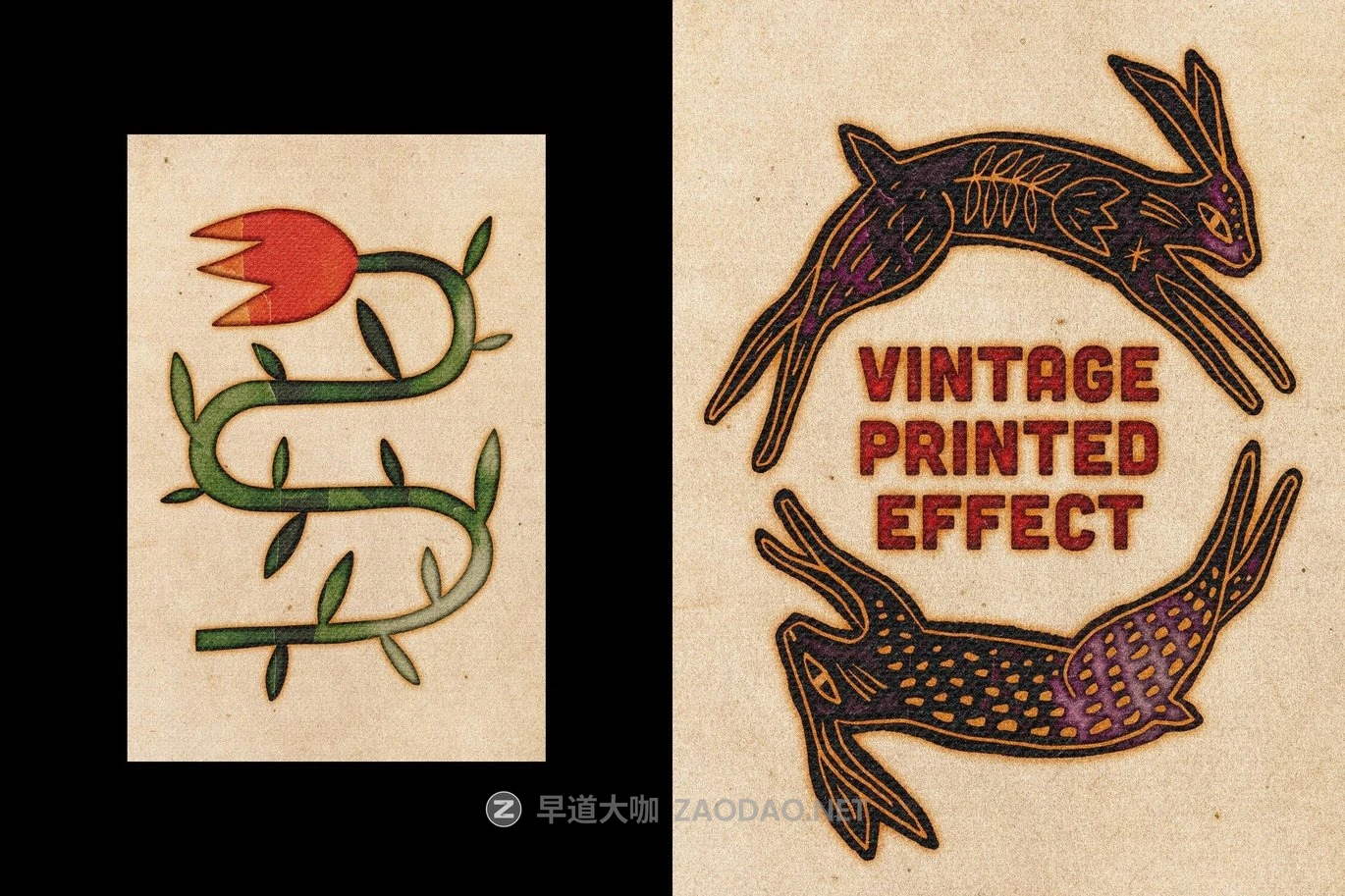 复古卡通模糊打印海报照片效果ps特效滤镜样机 Vintage Print Effect插图4 复古卡通模糊打印海报照片效果ps特效滤镜样机 Vintage Print Effect插图4