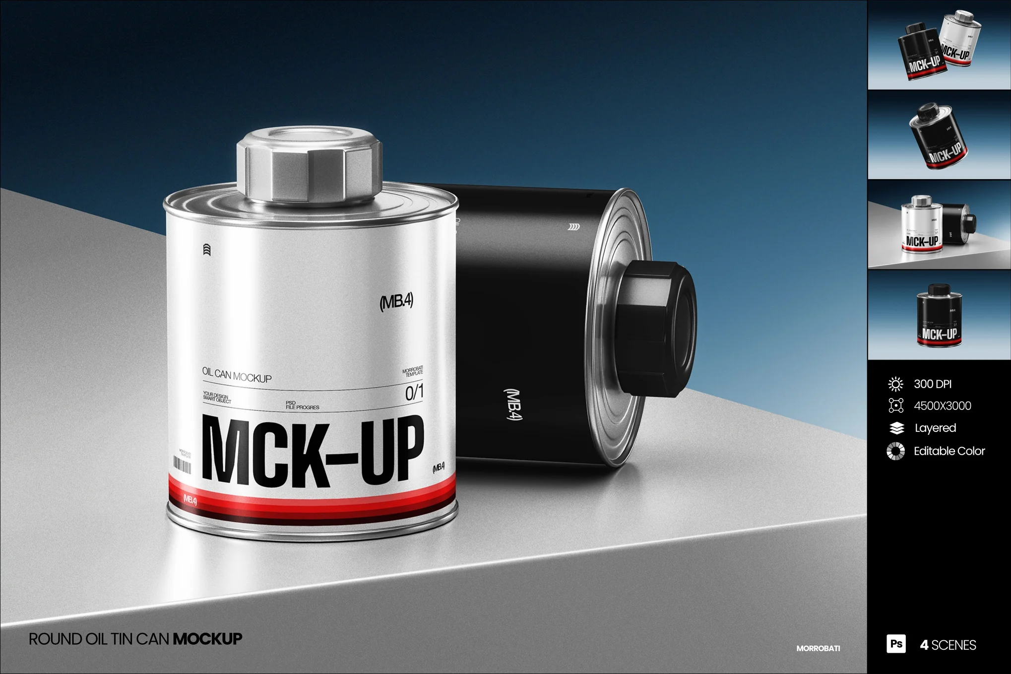 4款圆形金属润滑剂包装罐设计展示效果图psd贴图样机模板 Round Oil Tin Can Mockup插图 4款圆形金属润滑剂包装罐设计展示效果图psd贴图样机模板 Round Oil Tin Can Mockup插图