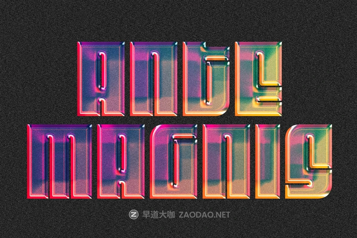 潮流复古彩色渐变光泽3D文字效果ps特效样机 Chromatic Gloss 3D Text Effect插图2 潮流复古彩色渐变光泽3D文字效果ps特效样机 Chromatic Gloss 3D Text Effect插图2