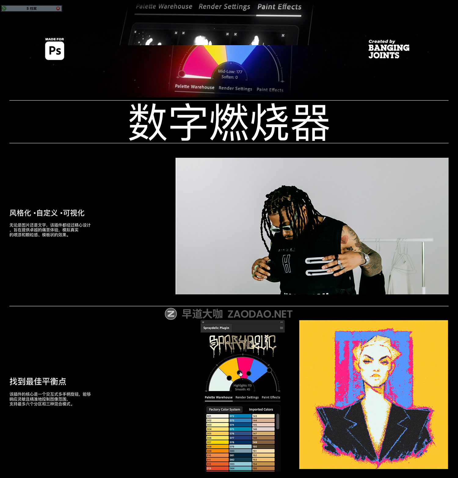 PS插件 街头涂鸦喷漆颗粒感噪点效果人像图片修图ps特效插件 Aescripts – Spraydelic Photoshop Plugin v1.0.0 for Photoshop Plugin插图1 PS插件 街头涂鸦喷漆颗粒感噪点效果人像图片修图ps特效插件 Aescripts – Spraydelic Photoshop Plugin v1.0.0 for Photoshop Plugin插图1