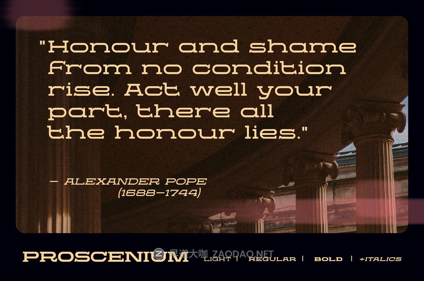 时尚科幻杂志海报电影设计粗体衬线英文字体安装包 Proscenium Slab – An Ultra-Wide Title Font插图8 时尚科幻杂志海报电影设计粗体衬线英文字体安装包 Proscenium Slab – An Ultra-Wide Title Font插图8