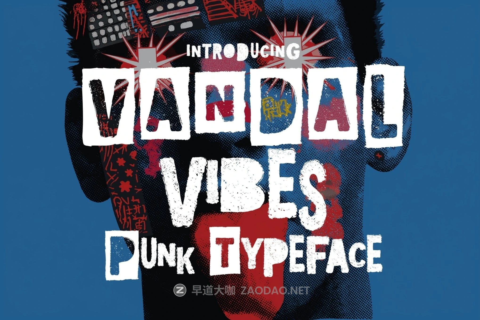 时尚创意朋克拼贴品牌杂志海报广告设计装饰英文字体安装包 Vandal Vibes – Punk Typeface插图 时尚创意朋克拼贴品牌杂志海报广告设计装饰英文字体安装包 Vandal Vibes – Punk Typeface插图