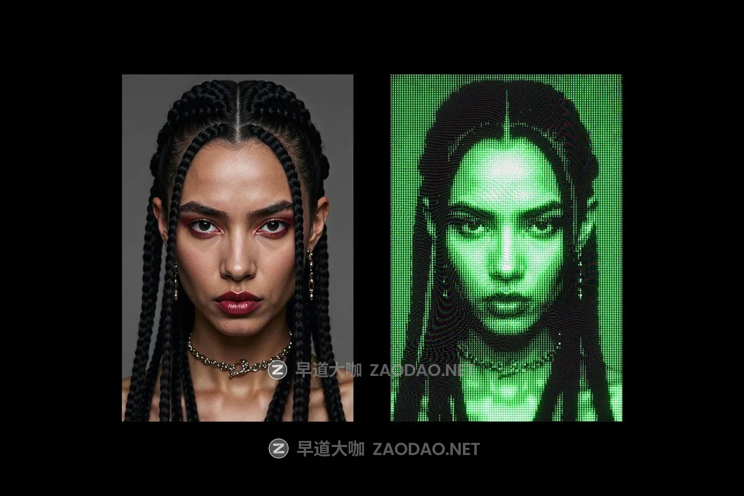 未来科幻赛伯朋克CRT像素风波纹效果照片人像修图ps特效滤镜样机 Cyber Screen Photo Effect插图1 未来科幻赛伯朋克CRT像素风波纹效果照片人像修图ps特效滤镜样机 Cyber Screen Photo Effect插图1