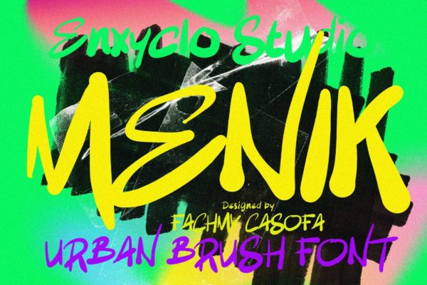 现代时尚街头涂鸦品牌海报封面设计手写英文字体安装包 MENIK — Handwritten Brush Font