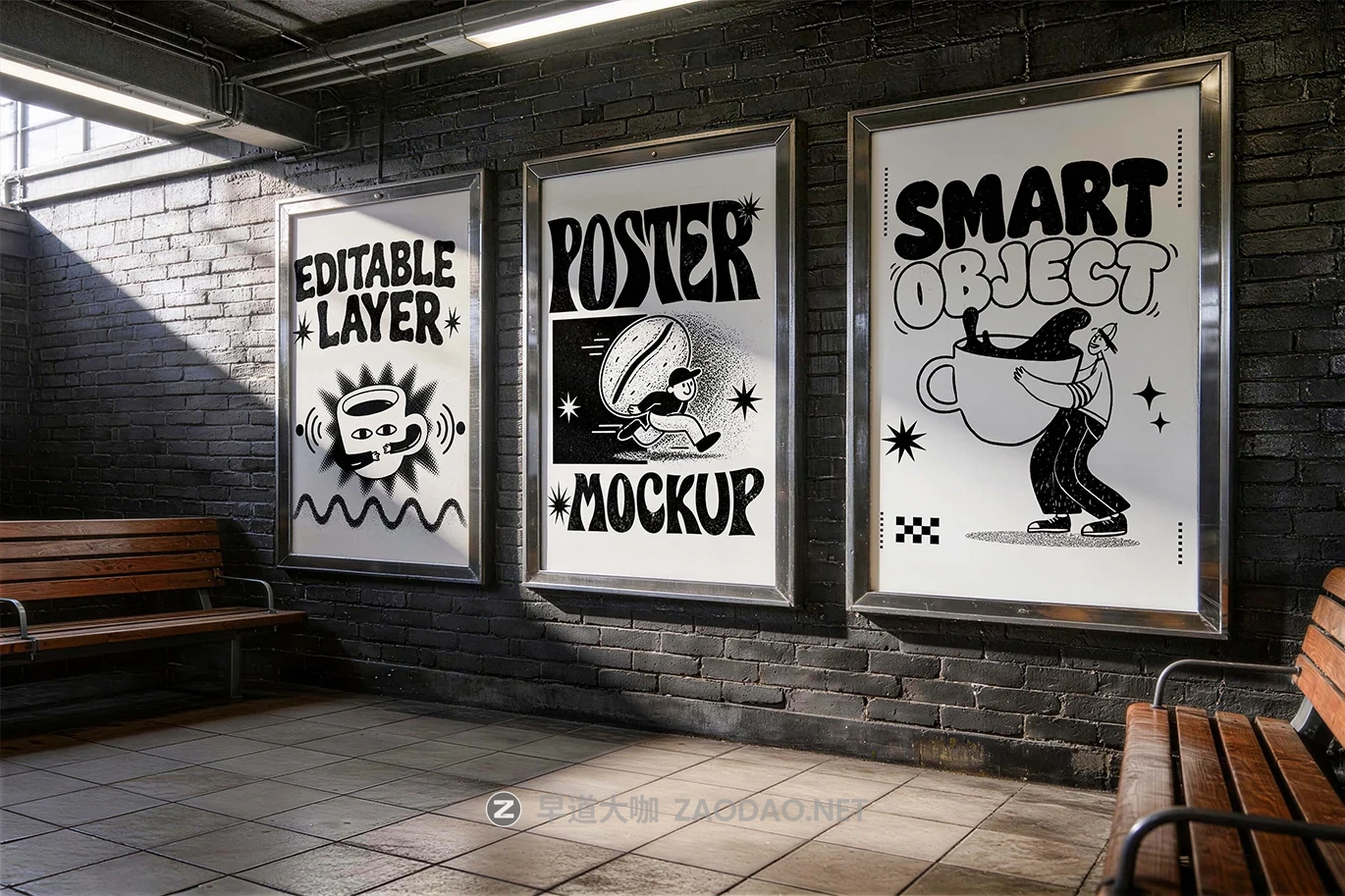 3个角度城市室内场景海报广告牌设计ps贴图效果图mockup样机模板 Metro Station Poster Mockup插图2 3个角度城市室内场景海报广告牌设计ps贴图效果图mockup样机模板 Metro Station Poster Mockup插图2