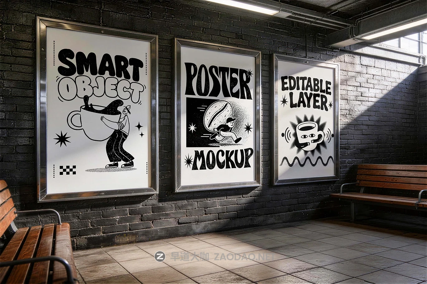 3个角度城市室内场景海报广告牌设计ps贴图效果图mockup样机模板 Metro Station Poster Mockup插图1 3个角度城市室内场景海报广告牌设计ps贴图效果图mockup样机模板 Metro Station Poster Mockup插图1