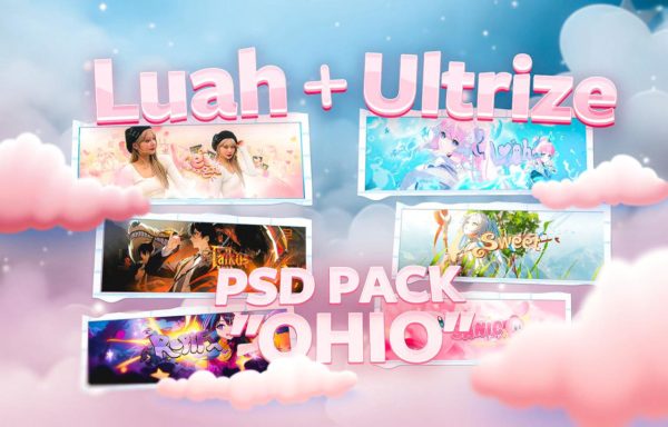 [美金资源] “OHIO” PSD Pack by ultrize 6款游戏动漫视频剪辑宣传海报封面标题设计psd源文件模板