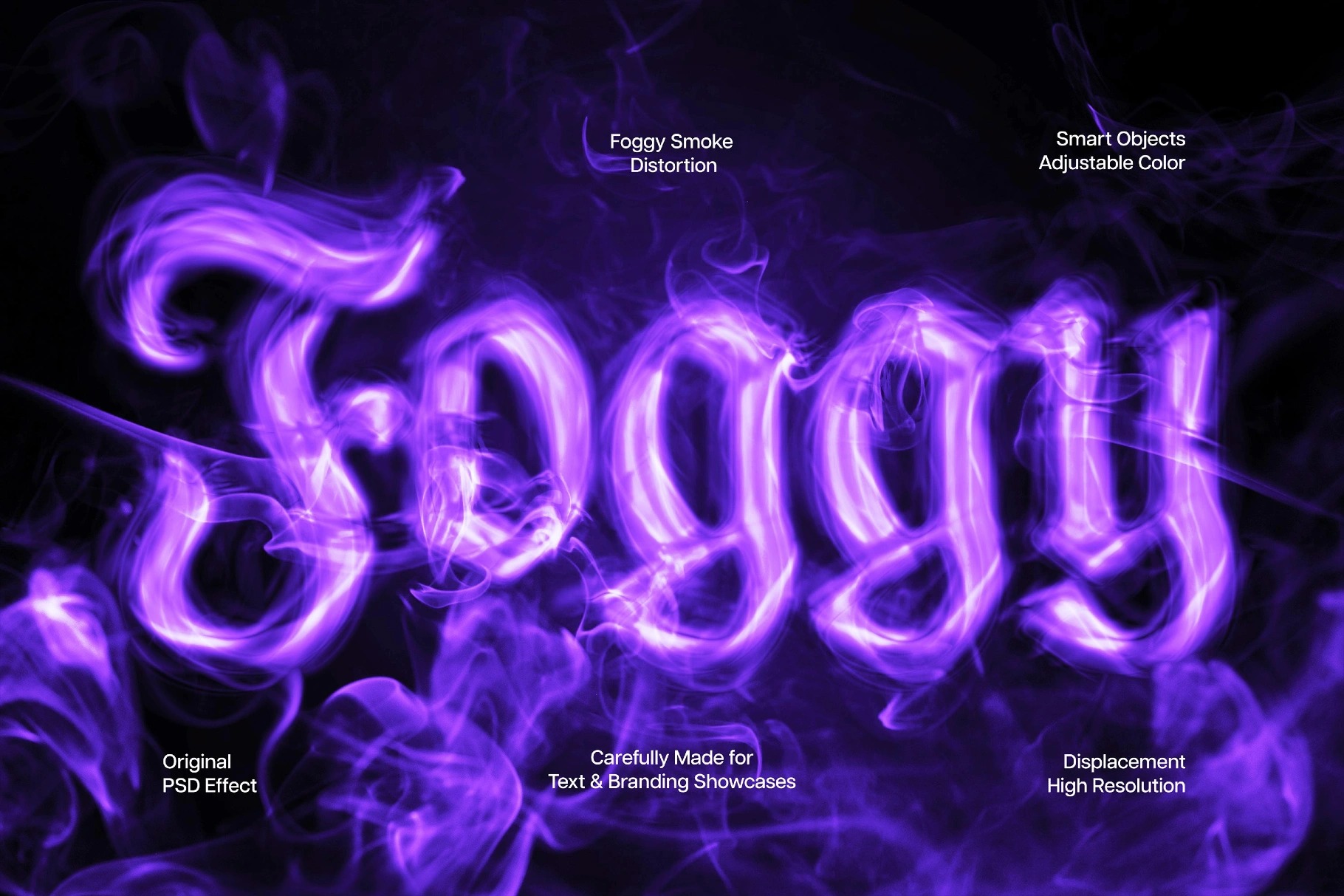 潮流烟雾发光模糊海报专辑标题logo文字设计ps特效样机 Foggy Smoke Text Effect插图 潮流烟雾发光模糊海报专辑标题logo文字设计ps特效样机 Foggy Smoke Text Effect插图