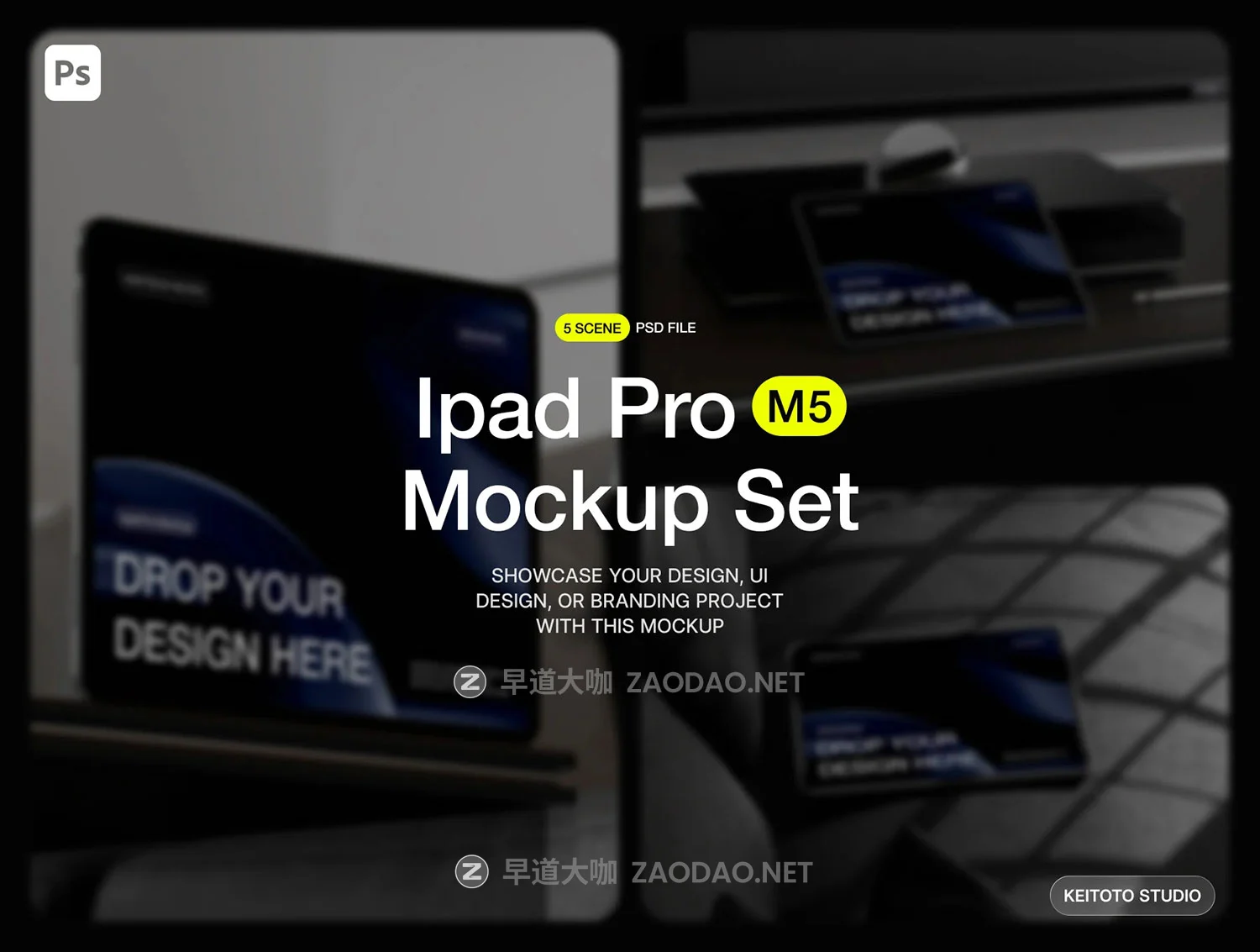 5款办公室场景ui广告作品集设计苹果iPad Pro贴图效果图psd样机mockup模板 Luxury iPad Pro Workspace Mockup Set插图1 5款办公室场景ui广告作品集设计苹果iPad Pro贴图效果图psd样机mockup模板 Luxury iPad Pro Workspace Mockup Set插图1