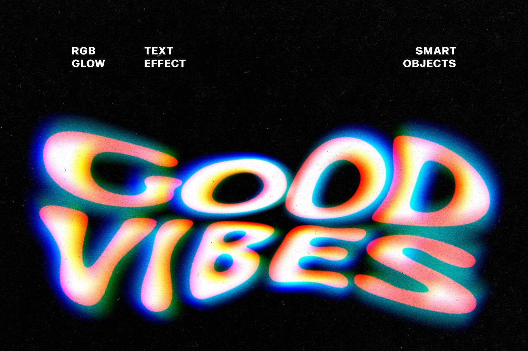 潮流复古迷幻Y2K故障错位标题logo文字设计ps特效样机 RGB Glow Text Effect插图 潮流复古迷幻Y2K故障错位标题logo文字设计ps特效样机 RGB Glow Text Effect插图