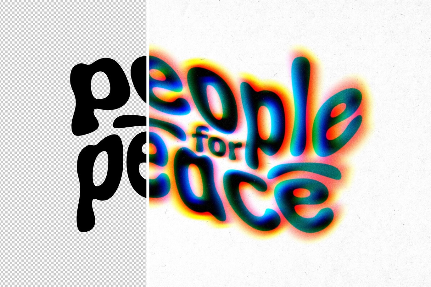潮流复古迷幻Y2K故障错位标题logo文字设计ps特效样机 RGB Glow Text Effect插图2 潮流复古迷幻Y2K故障错位标题logo文字设计ps特效样机 RGB Glow Text Effect插图2