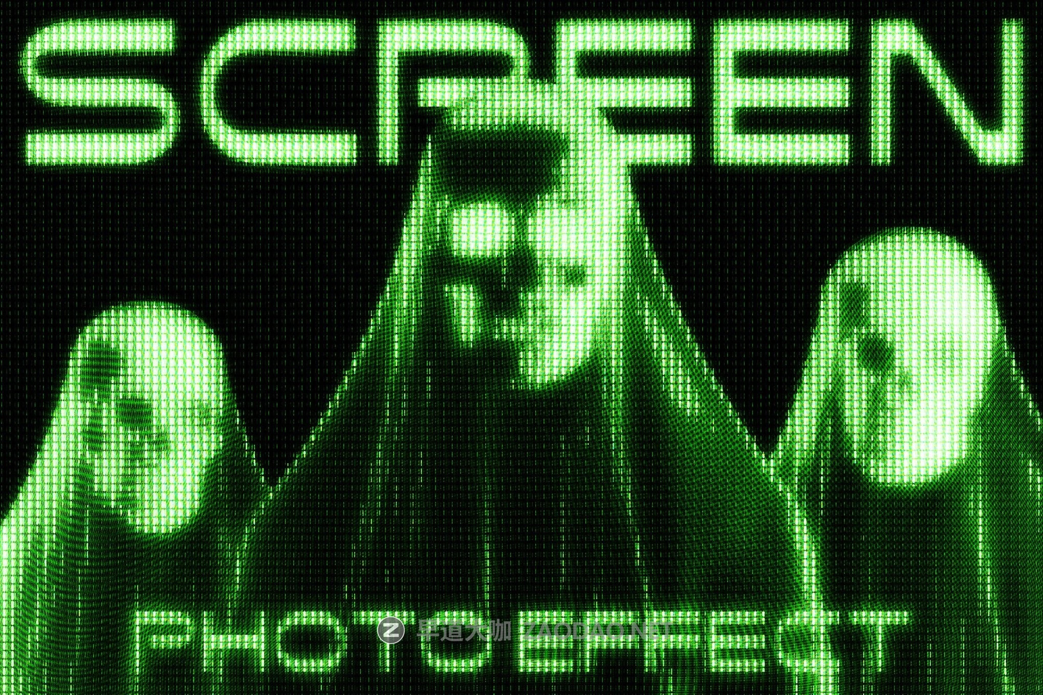 复古像素风CRT信号发光块状人像修图ps特效滤镜样机 CRT Screen Photo Effect插图 复古像素风CRT信号发光块状人像修图ps特效滤镜样机 CRT Screen Photo Effect插图