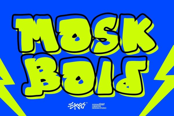 时尚复古涂鸦艺术胖乎乎气泡设计装饰英文字体安装包 Mosk Bold – Bubble Graffiti Display特色图 时尚复古涂鸦艺术胖乎乎气泡设计装饰英文字体安装包 Mosk Bold – Bubble Graffiti Display