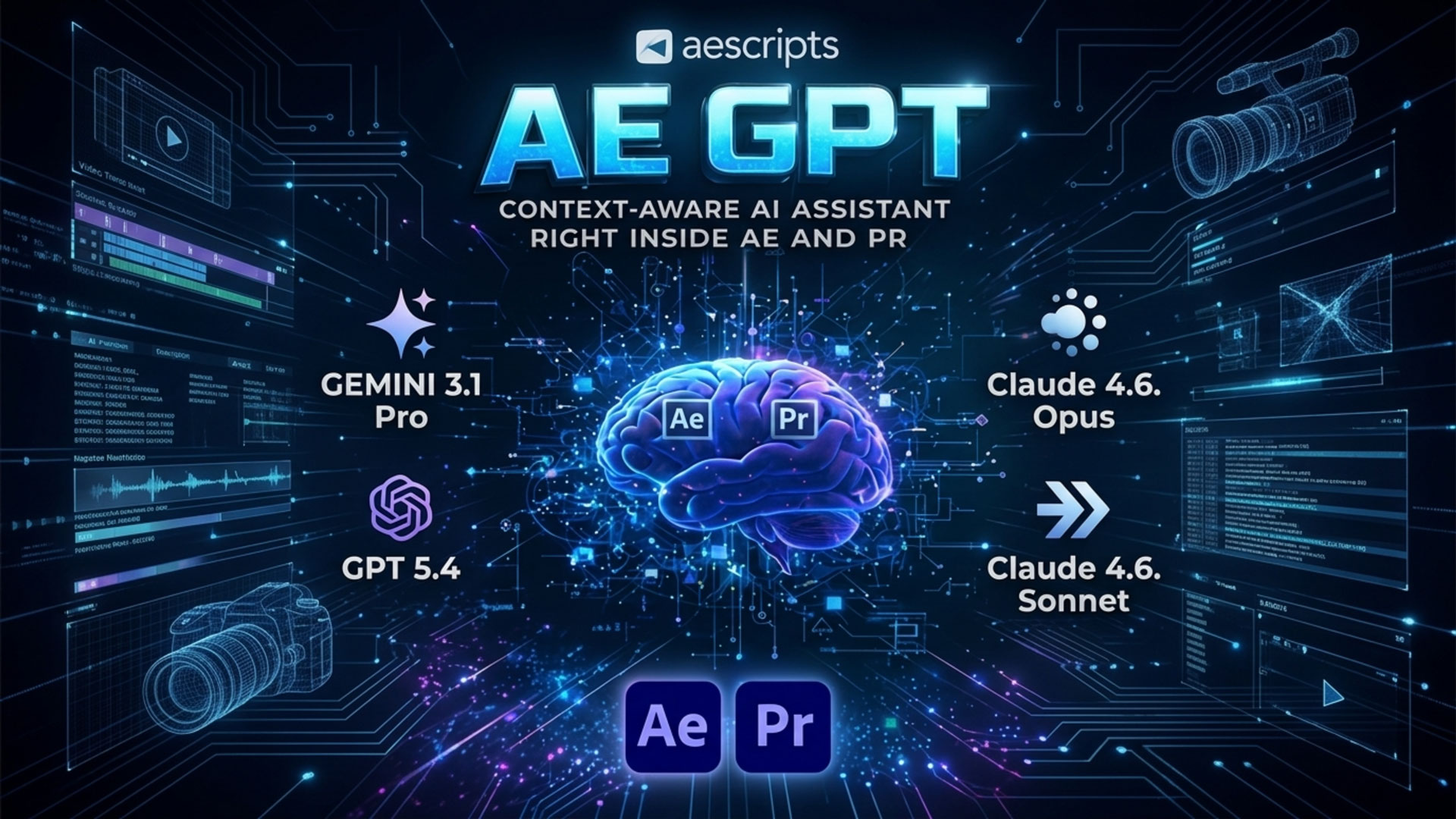 AE/PR插件 AI智能问答聊天助手插件 Aescripts – AE GPT v1.2.4特色图 AE/PR插件 AI智能问答聊天助手插件 Aescripts – AE GPT v1.2.4