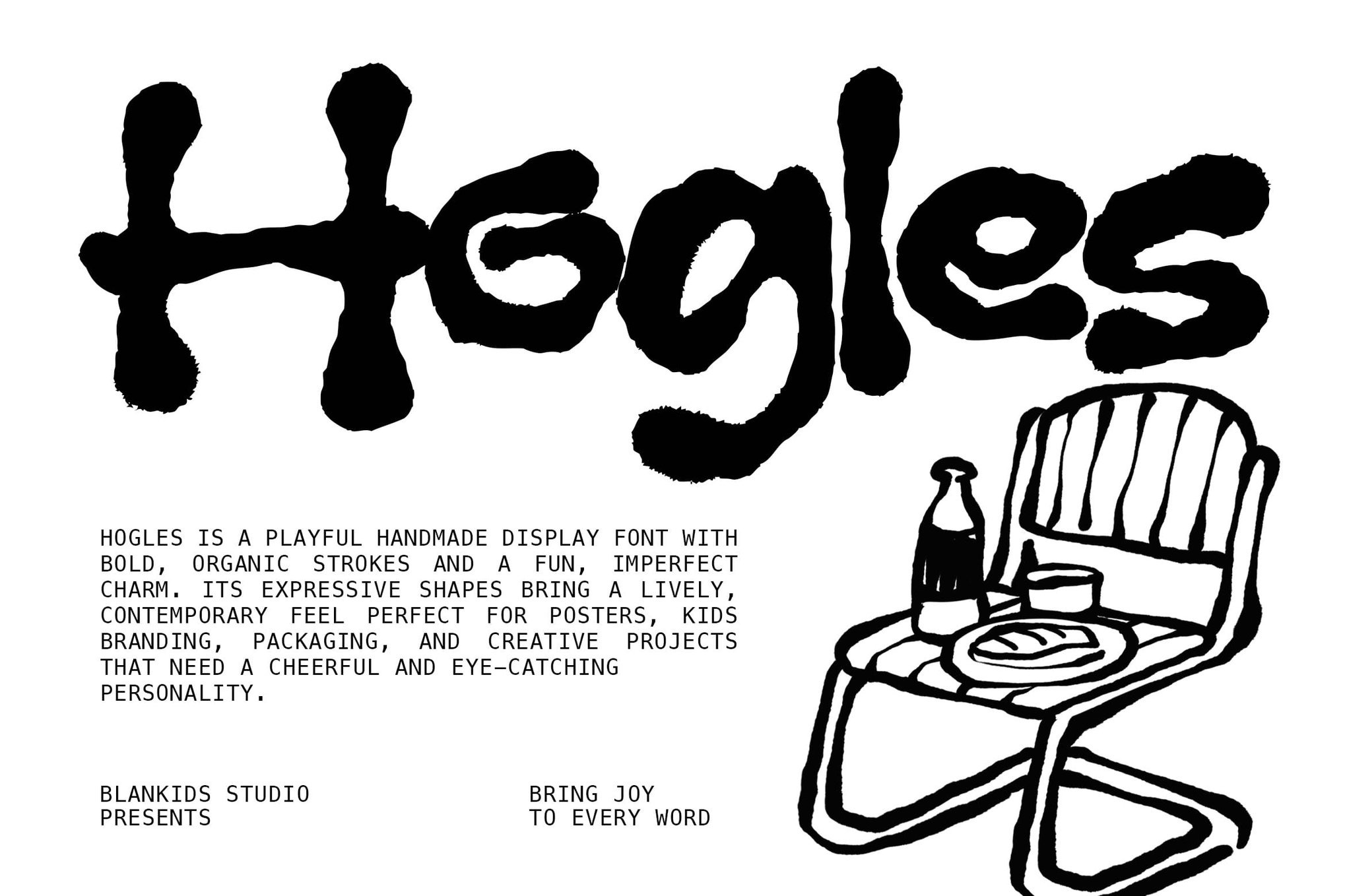 现代俏皮儿童品牌海报包装标志设计手写英文字体安装包 Hogles – Playful Handmade Display Font特色图 现代俏皮儿童品牌海报包装标志设计手写英文字体安装包 Hogles – Playful Handmade Display Font