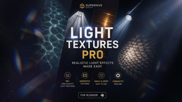 Blender插件 灯光照明纹理资产预设 Light Textures Pro v1.0 for Blender