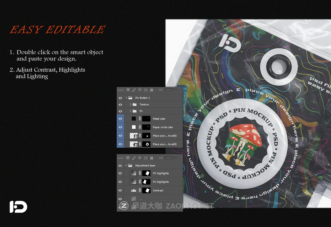 4款带塑料袋金属胸牌徽章胸针logo设计展示效果图psd样机模板 Pin Button Mockup Set插图3 4款带塑料袋金属胸牌徽章胸针logo设计展示效果图psd样机模板 Pin Button Mockup Set插图3