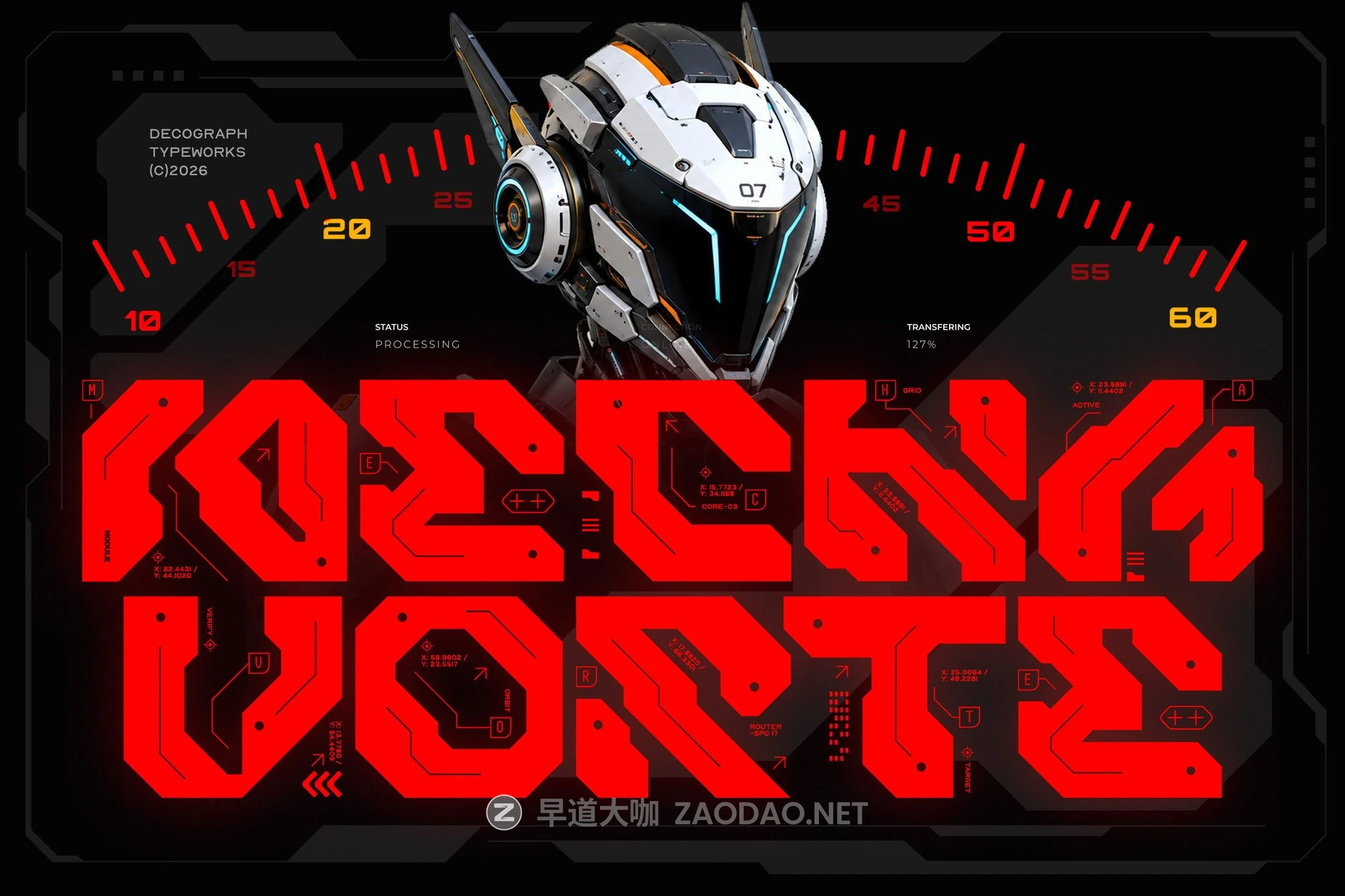 未来科幻赛博朋克机甲电子竞技游戏设计装饰英文字体安装包 Mecha Vorte – Futuristic Tech Font插图 未来科幻赛博朋克机甲电子竞技游戏设计装饰英文字体安装包 Mecha Vorte – Futuristic Tech Font插图