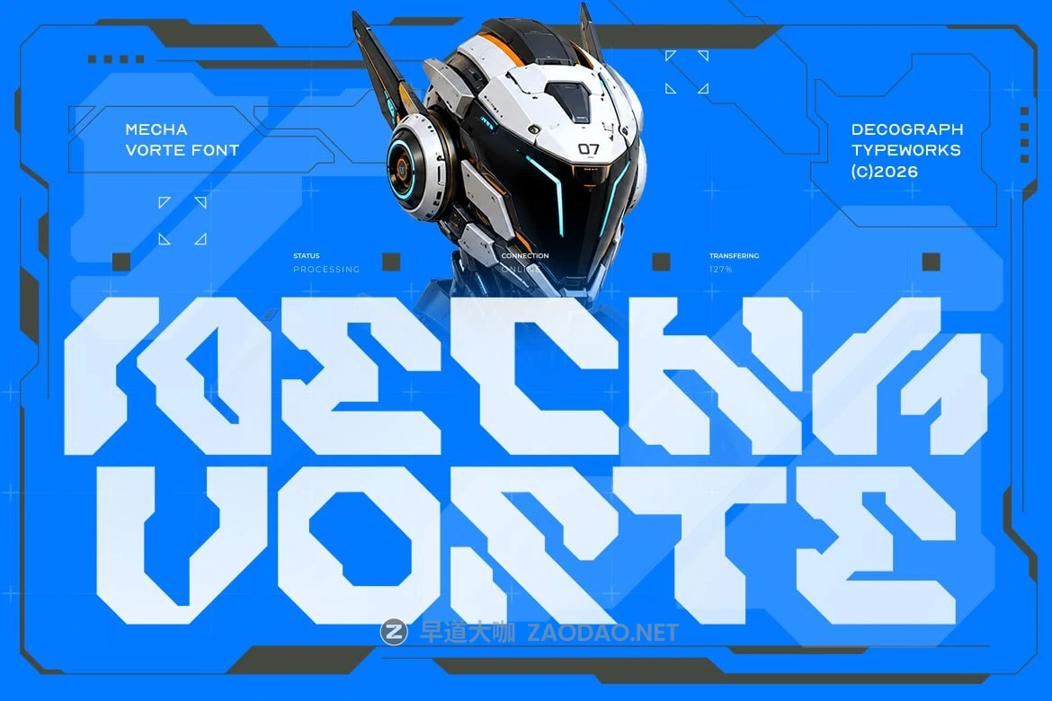 未来科幻赛博朋克机甲电子竞技游戏设计装饰英文字体安装包 Mecha Vorte – Futuristic Tech Font插图3 未来科幻赛博朋克机甲电子竞技游戏设计装饰英文字体安装包 Mecha Vorte – Futuristic Tech Font插图3