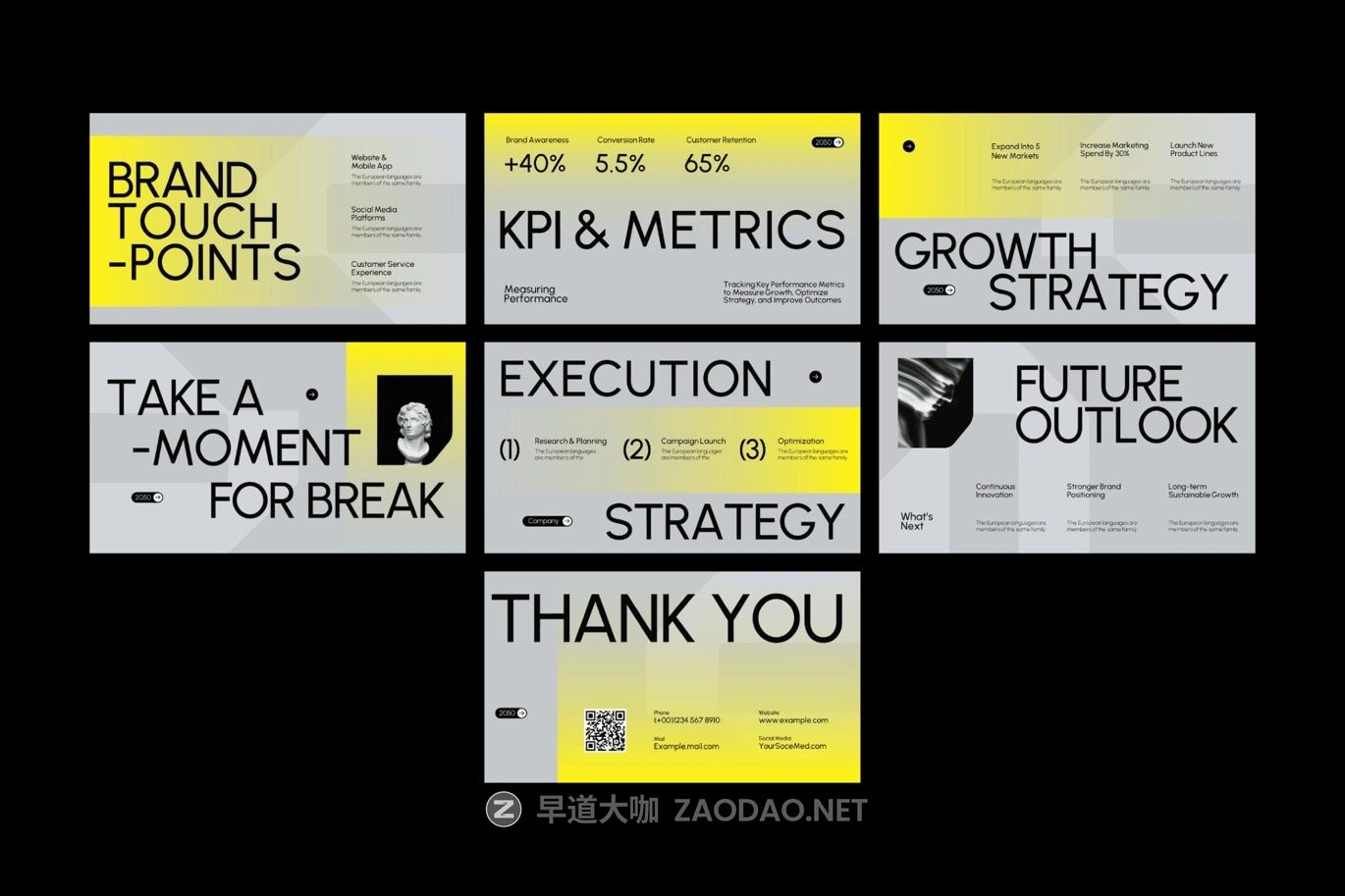 黄灰色调现代品牌营销策划演示文稿设计ppt+keynote模版 Yellow Modern Brand Strategy Powerpoint+Keynote 001插图2 黄灰色调现代品牌营销策划演示文稿设计ppt+keynote模版 Yellow Modern Brand Strategy Powerpoint+Keynote 001插图2