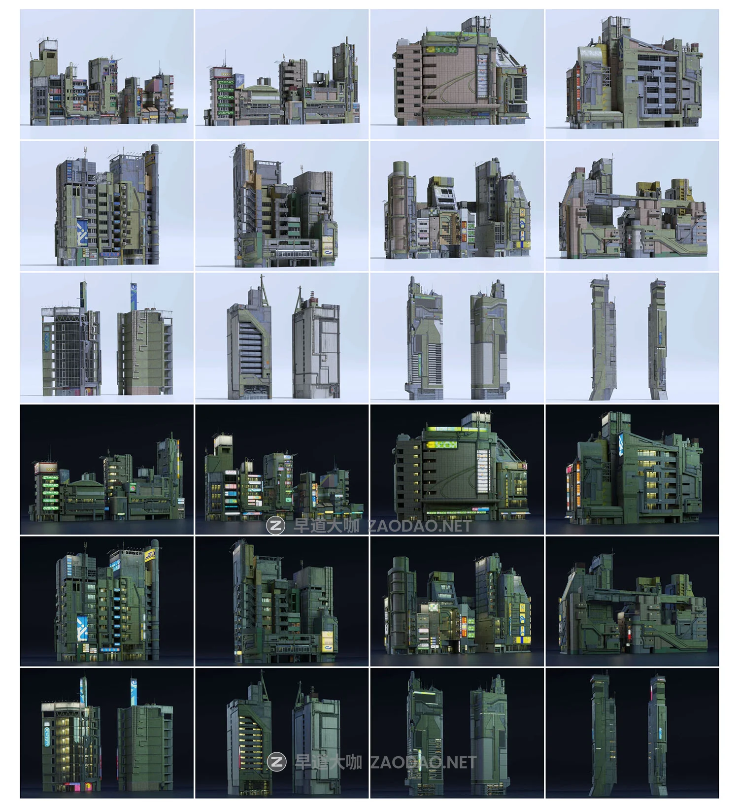 未来科幻日本建筑楼房人物3D模型资产Blender/FBX/OBJ/UE5格式 Big Medium Small – Chiba City插图8 未来科幻日本建筑楼房人物3D模型资产Blender/FBX/OBJ/UE5格式 Big Medium Small – Chiba City插图8