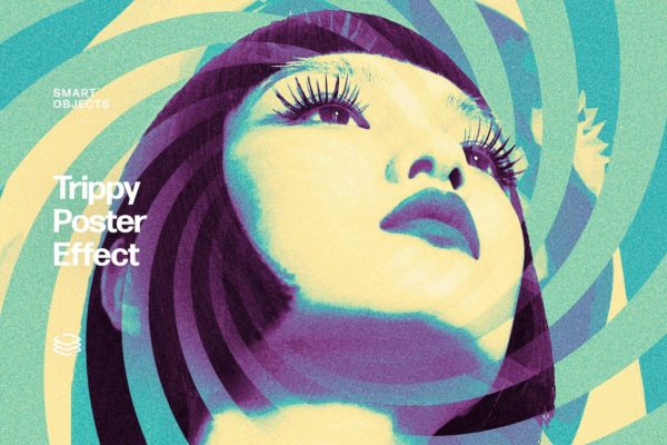 复古双调旋转扭曲颗粒海报照片效果ps特效滤镜样机 Trippy Poster Effect特色图 复古双调旋转扭曲颗粒海报照片效果ps特效滤镜样机 Trippy Poster Effect