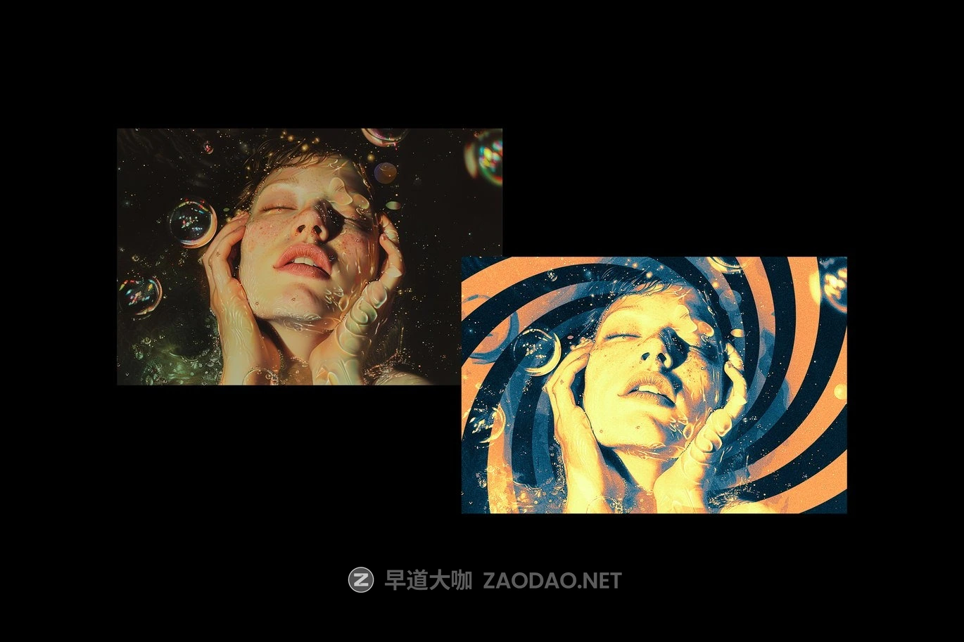 复古双调旋转扭曲颗粒海报照片效果ps特效滤镜样机 Trippy Poster Effect插图4 复古双调旋转扭曲颗粒海报照片效果ps特效滤镜样机 Trippy Poster Effect插图4
