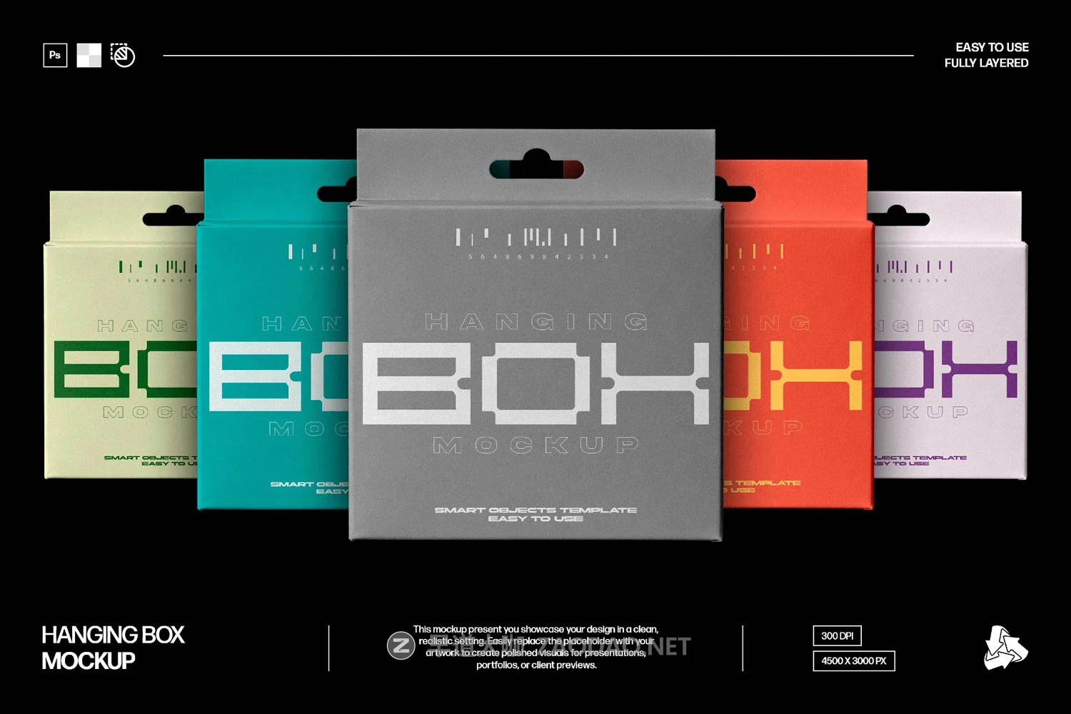 悬挂耳朵式产品包装纸盒设计展示效果图psd样机mockup模板素材 Retail Hanging Box Mockup插图 悬挂耳朵式产品包装纸盒设计展示效果图psd样机mockup模板素材 Retail Hanging Box Mockup插图