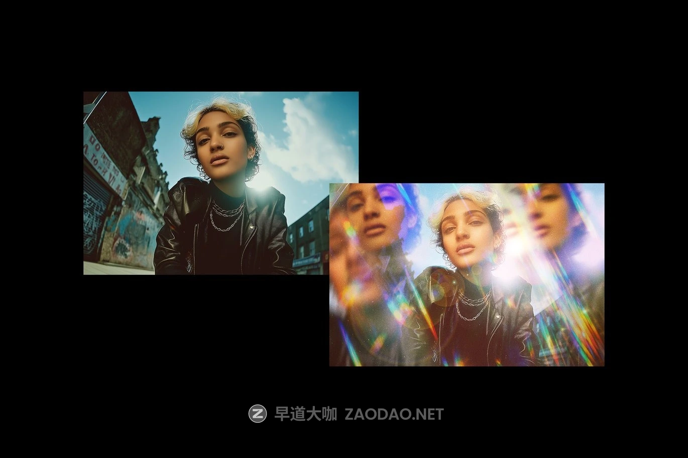 时尚棱镜折射发光颗粒模糊海报照片效果ps特效滤镜样机 Crystal Prism Photo Effect插图1 时尚棱镜折射发光颗粒模糊海报照片效果ps特效滤镜样机 Crystal Prism Photo Effect插图1