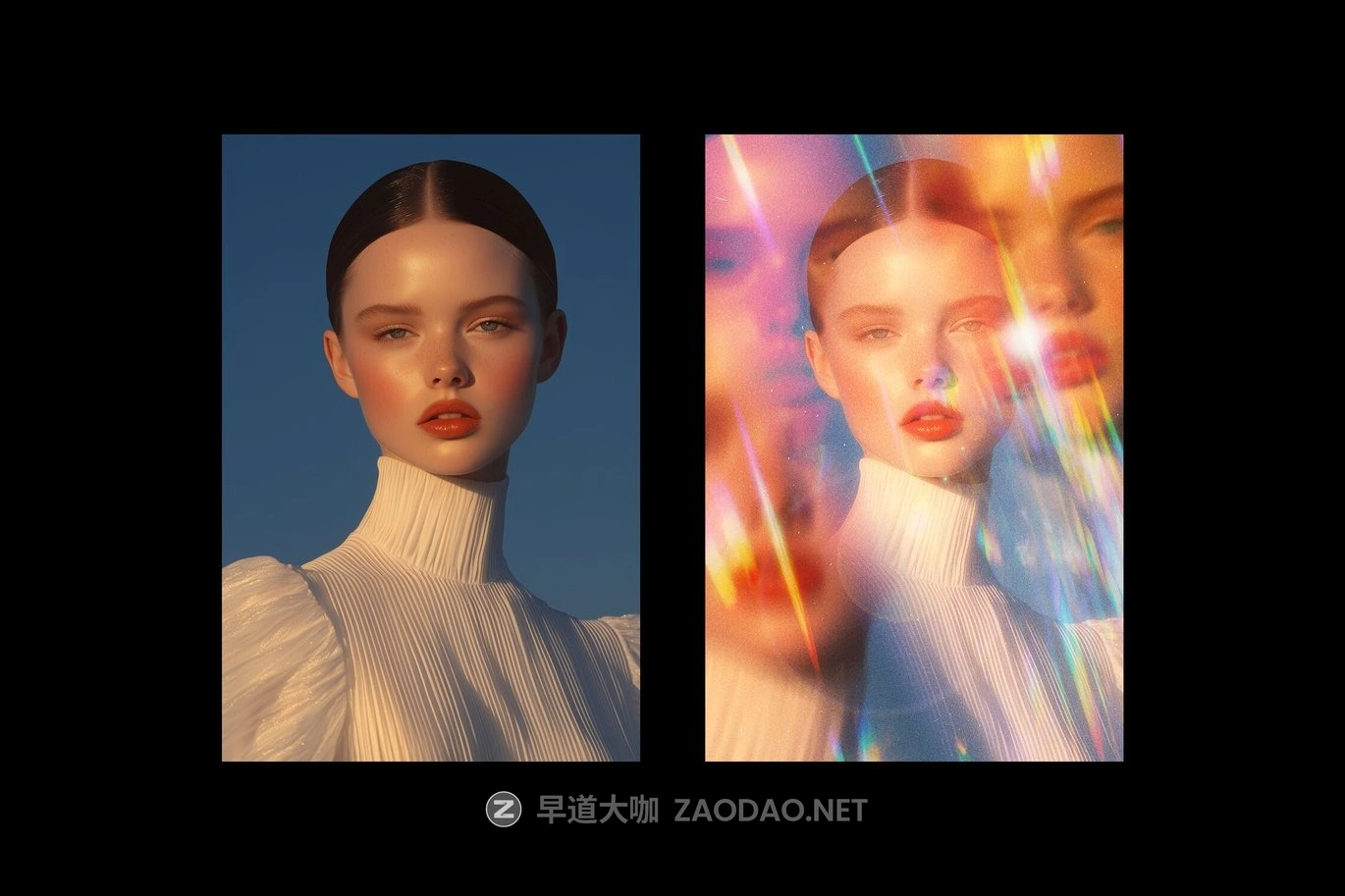 时尚棱镜折射发光颗粒模糊海报照片效果ps特效滤镜样机 Crystal Prism Photo Effect插图2 时尚棱镜折射发光颗粒模糊海报照片效果ps特效滤镜样机 Crystal Prism Photo Effect插图2