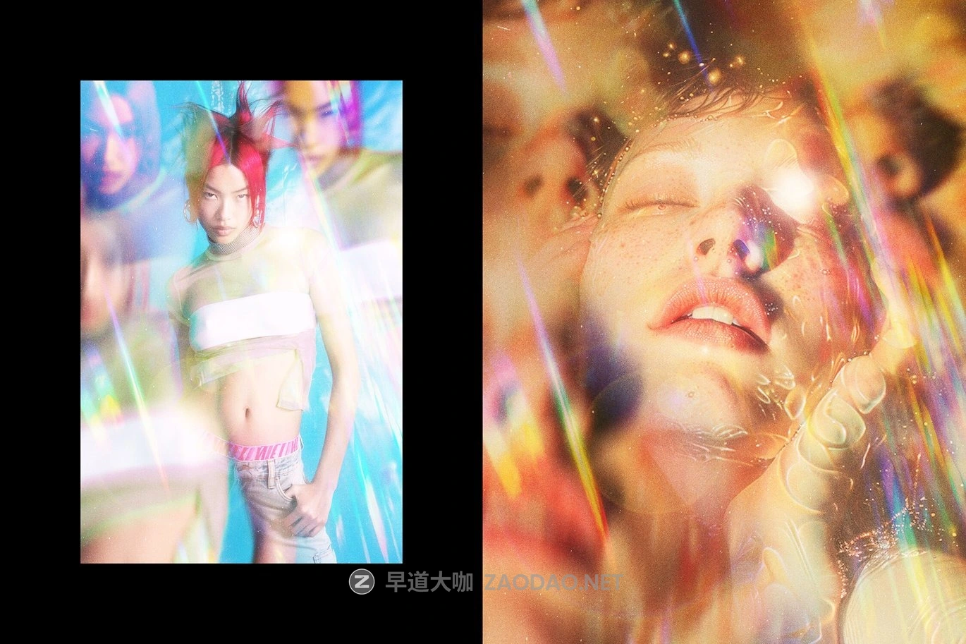时尚棱镜折射发光颗粒模糊海报照片效果ps特效滤镜样机 Crystal Prism Photo Effect插图4 时尚棱镜折射发光颗粒模糊海报照片效果ps特效滤镜样机 Crystal Prism Photo Effect插图4