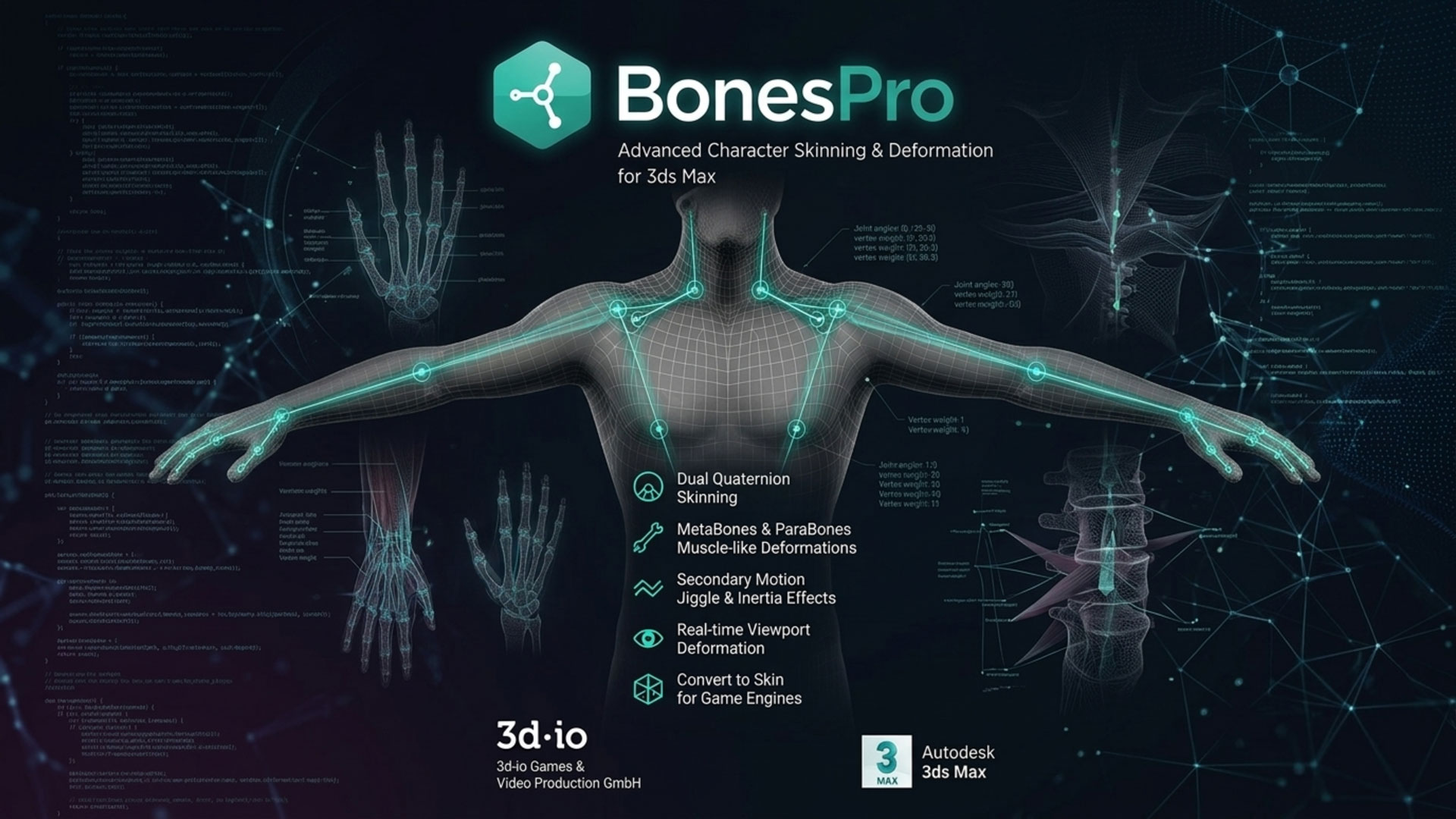 3ds Max专业角色骨骼蒙皮变形插件 BonesPro v4.7.9 V3 for 3ds Max 2010 – 2021插图 3ds Max专业角色骨骼蒙皮变形插件 BonesPro v4.7.9 V3 for 3ds Max 2010 – 2021插图