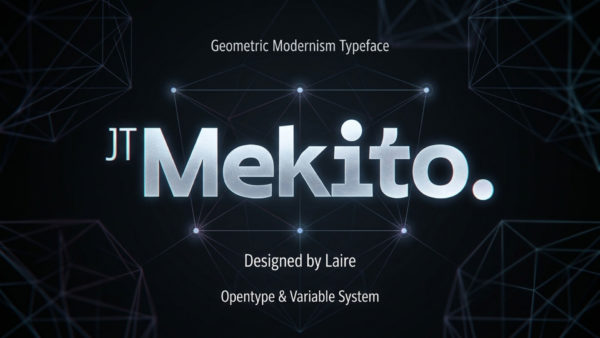 Myfonts – JT Mekito Font Family 63款字重现代主义几何风杂志包装社交标题logo设计无衬线英文字体