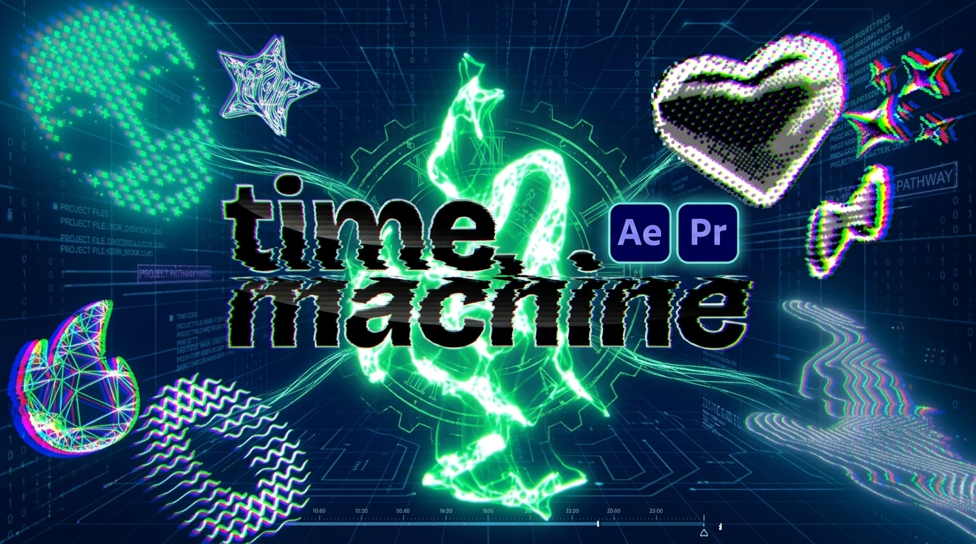 AE/PR插件 复古CRT信号故障失真色差光晕抖动点阵像素风视频特效 Aescripts – TimeMachine v1.0特色图 AE/PR插件 复古CRT信号故障失真色差光晕抖动点阵像素风视频特效 Aescripts – TimeMachine v1.0