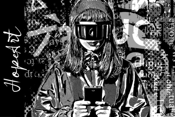 潮流复古卡通漫画铅笔线条纹理矢量图画效果PS动作设计素材 HopeArt – Photoshop Action