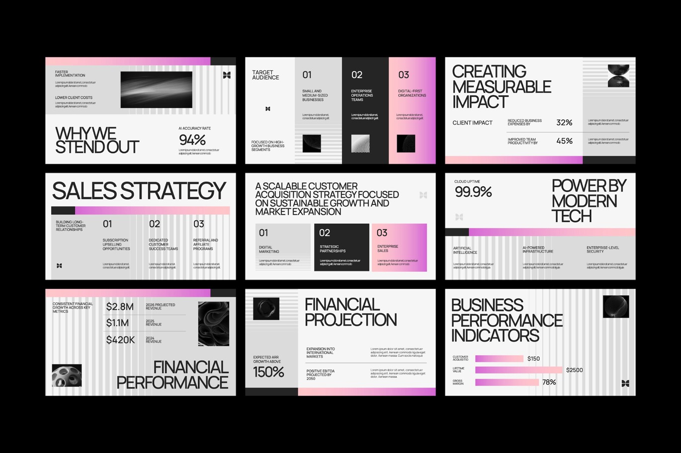现代简约品牌营销策划演示文稿设计ppt模版 Pink Gradient Investor Pitch Deck Powerpoint 001插图2 现代简约品牌营销策划演示文稿设计ppt模版 Pink Gradient Investor Pitch Deck Powerpoint 001插图2
