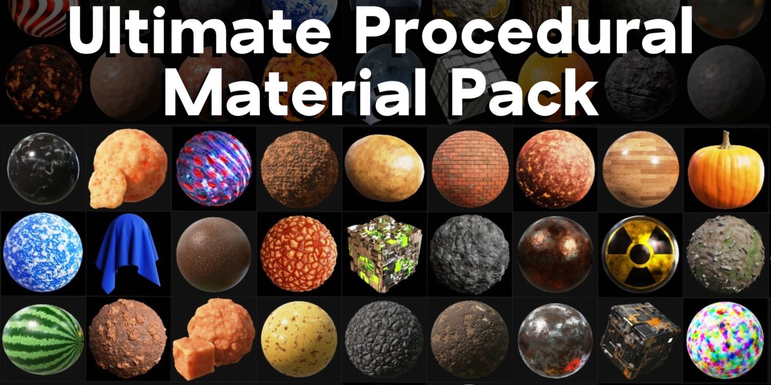 Blender 335组多分类可视化贴图材质资产预设包 Ultimate Blender Procedural Material Pack特色图 Blender 335组多分类可视化贴图材质资产预设包 Ultimate Blender Procedural Material Pack