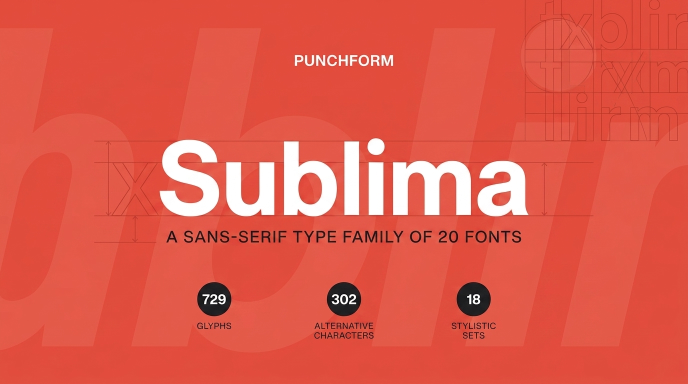 Myfonts – Sublima Complete Family 20款字重现代时尚几何风格logo标志海报标题字体文字无衬线英文字体素材特色图 Myfonts – Sublima Complete Family 20款字重现代时尚几何风格logo标志海报标题字体文字无衬线英文字体素材