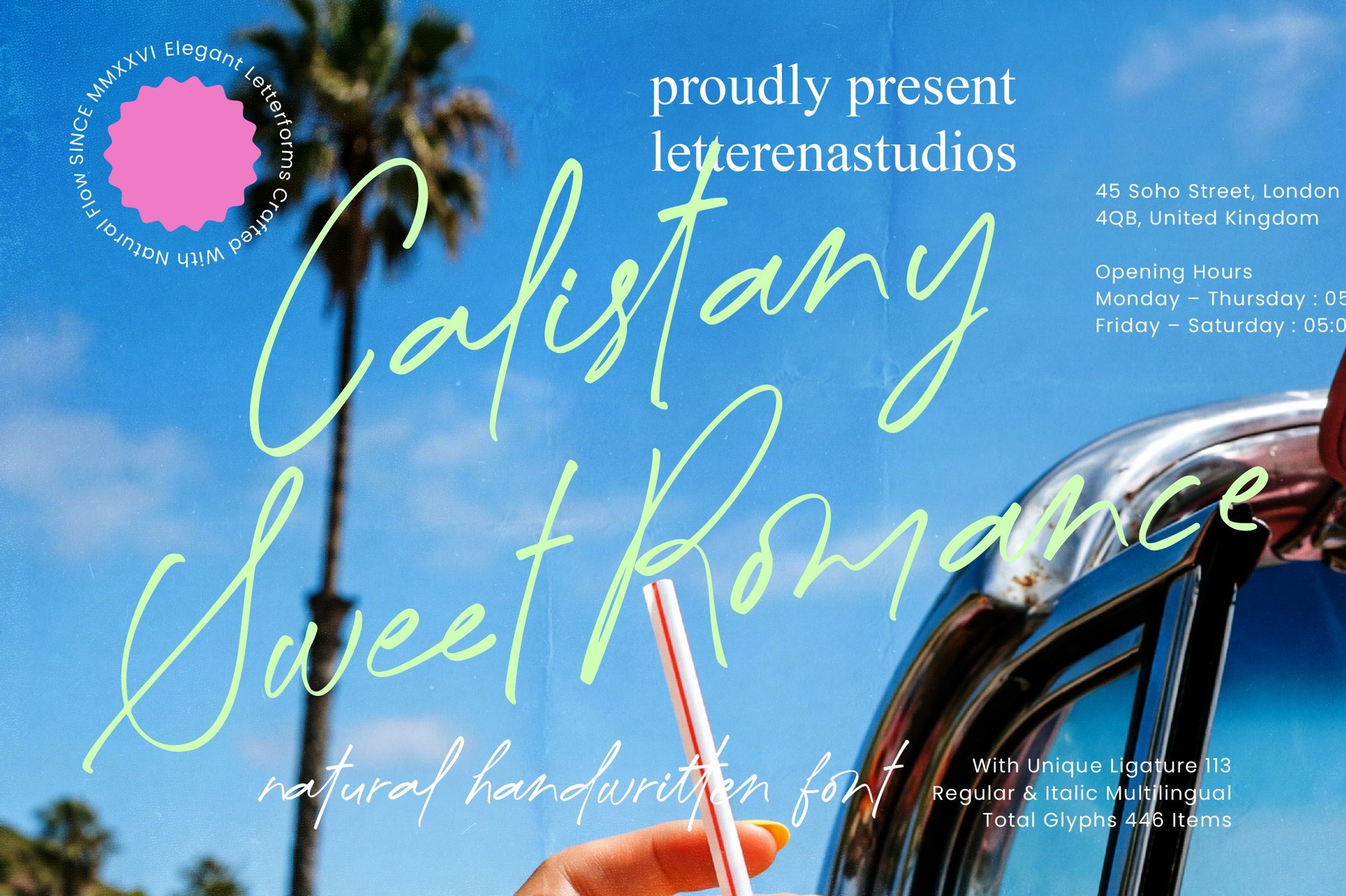 优雅浪漫美学品牌包装婚礼设计手写英文字体安装包 Calistany Sweet Romance – Natural Handwritten Font特色图 优雅浪漫美学品牌包装婚礼设计手写英文字体安装包 Calistany Sweet Romance – Natural Handwritten Font