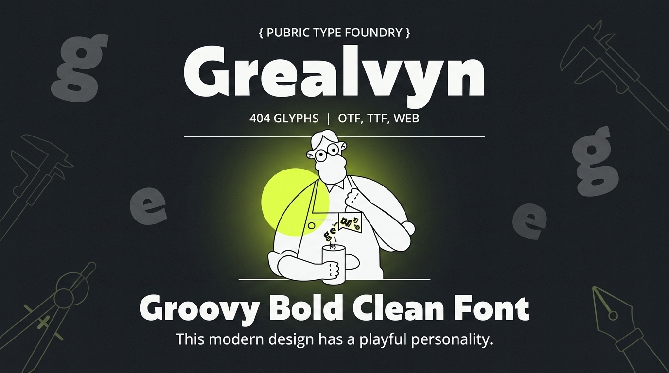 现代潮流品牌海报徽标设计无衬线英文字体安装包 Grealvyn特色图 现代潮流品牌海报徽标设计无衬线英文字体安装包 Grealvyn