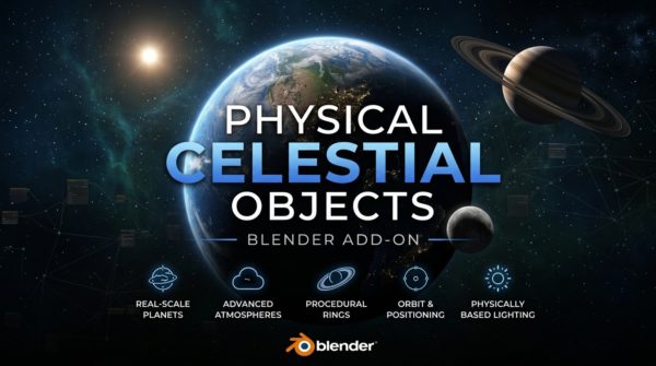 Blender插件 一键式太空宇宙星球光环大气生成工具 Procedural Planets v1.1.2 for Blender特色图 Blender插件 一键式太空宇宙星球光环大气生成工具 Procedural Planets v1.1.2 for Blender