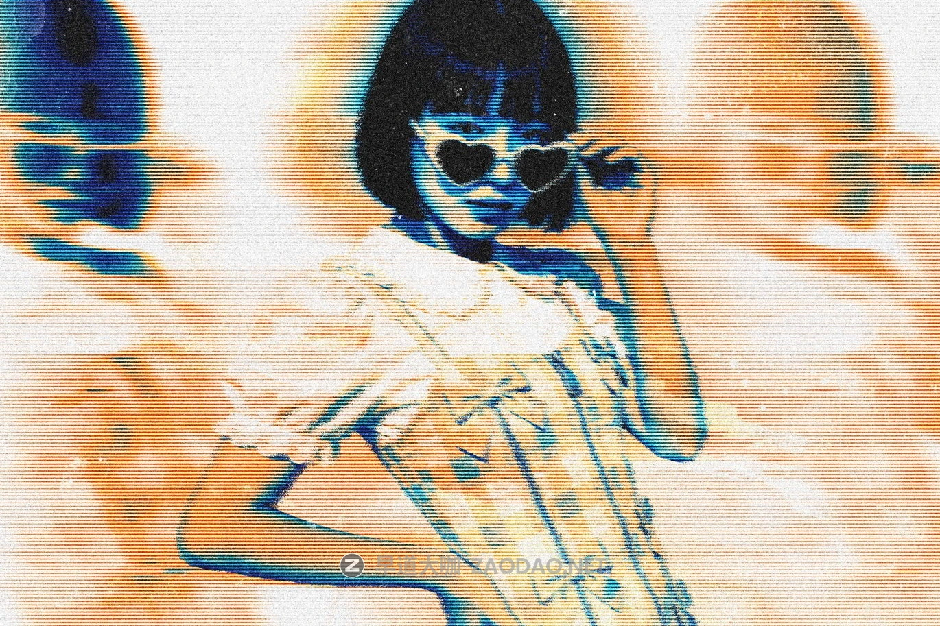 时尚赛博朋克风双调叠印故障海报照片效果ps特效滤镜样机 CRT Split Glitch Photo Effect插图3 时尚赛博朋克风双调叠印故障海报照片效果ps特效滤镜样机 CRT Split Glitch Photo Effect插图3
