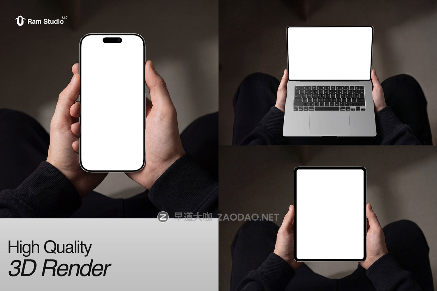 3款手持苹果iPhone手机iPad平板MacBook电脑ui作品集贴图psd样机模板 Hand Holding Device Mockup Set插图1 3款手持苹果iPhone手机iPad平板MacBook电脑ui作品集贴图psd样机模板 Hand Holding Device Mockup Set插图1